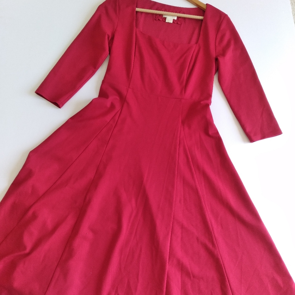 Anthropology red dress